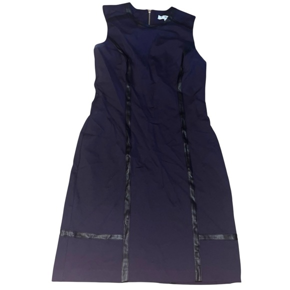 Of/Mercer Dress Women's 10 Navy Blue Sleeveless Full Zip Ponte Knit Stretch - Picture 1 of 3